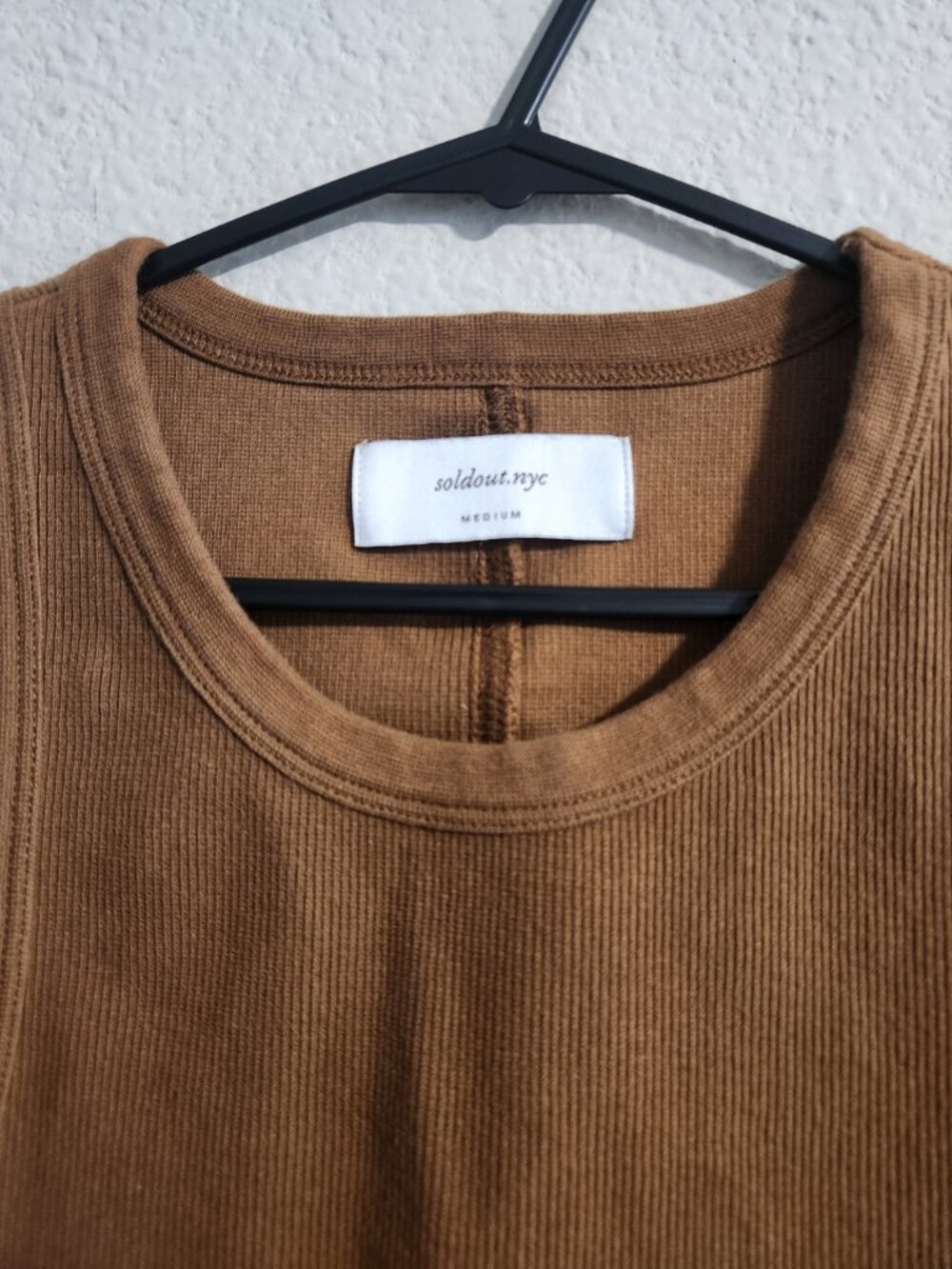 Sold Out NYC The Not So Basic Tank in Chocolate Women’s Ribbed size medium - Picture 2 of 4